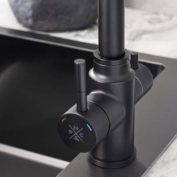 Смеситель для кухни РМС SUS125BL-017F-015 с фильтром для питьевой воды Нержавеющая сталь Черный