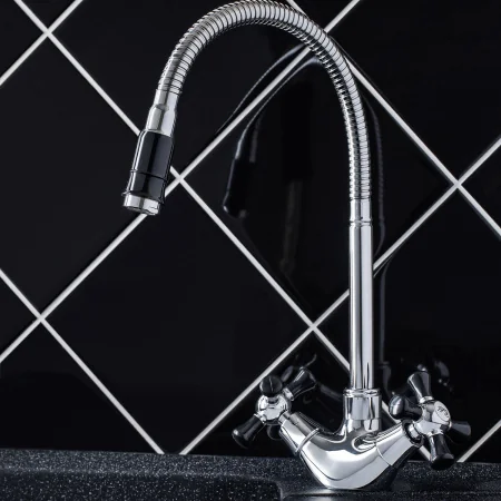 Смеситель для кухни РМС SL92BL-279F гибкий излив Хром
