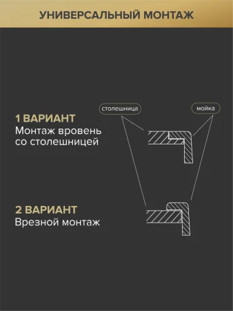 MRK-7851G L Набор 2 в 1 РМС/кухонная мойка с правым крылом + дозатор