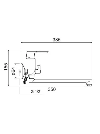 Смеситель  для ванны с душем РМС SL123-006E Хром