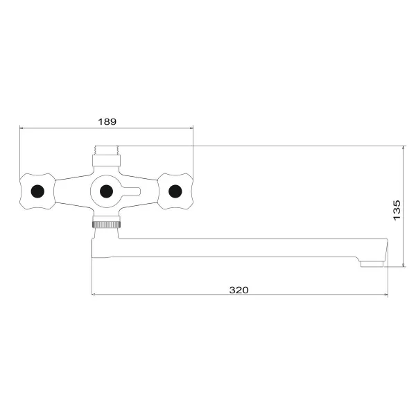 Смеситель для ванны с душем PL4-140P Высокопрочный пластик Белый