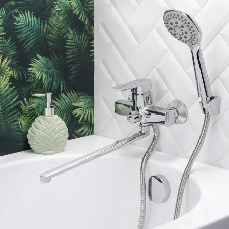 Смеситель  для ванны с душем BOOU B8215-18F универсальный Латунь