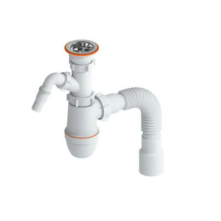 Сифон для раковины с выходом под стиральную машину РМС СУ-03 Белый