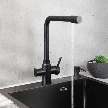 Смеситель для кухни РМС SUS125BL-017F-015 с фильтром для питьевой воды Нержавеющая сталь Черный