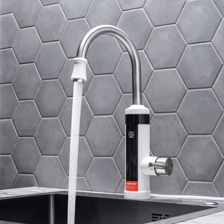 Кран-водонагреватель для кухни РМС-ЭЛ04 проточный Высокопрочный пластик Белый