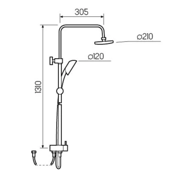 Душевая стойка РМС SL80-003-5 Цинковый сплав