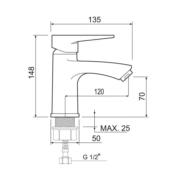Смеситель для раковины РМС SL141-001F однорычажный Хром