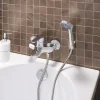 Смеситель для ванны с душем РМС SL50-009E с коротким изливом Хром