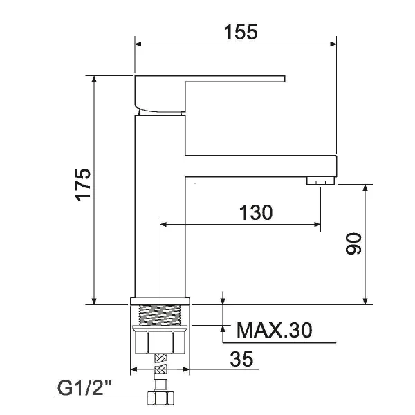 Смеситель для раковины РМС SL144-001F однорычажный Хром