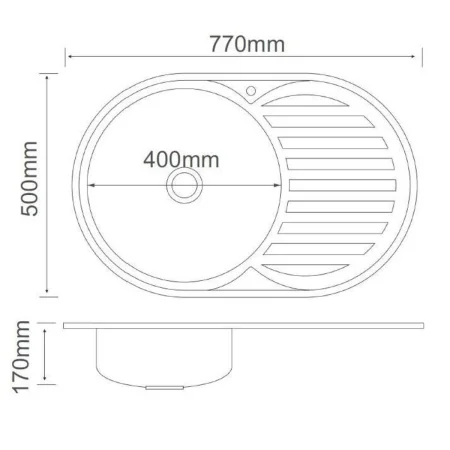 Мойка для кухни РМС MD6-7750OVL Врезная матовая