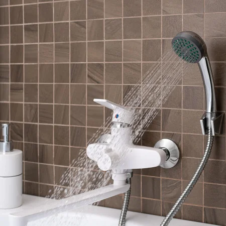 Смеситель для ванны с душем РМС PL6-006E Высокопрочный пластик Белый Смеситель для ванны с душем РМС PL6-006E Высокопрочный пластик Белый