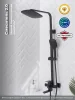 Душевая стойка РМС SUS125BL-009DK с тропическим душем Нержавеющая сталь Черный