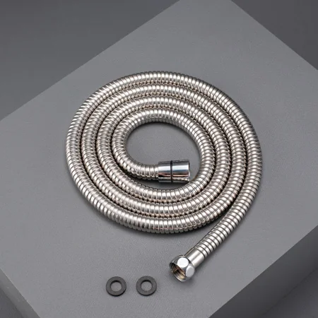 Шланг для душа SH 10 с двойным замком растяжной с функцией вращения лейки 150 см-210 см 360 градусов