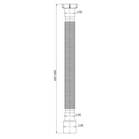 Гофра для раковины РМС ГОГ-1,2 с гайкой Белая