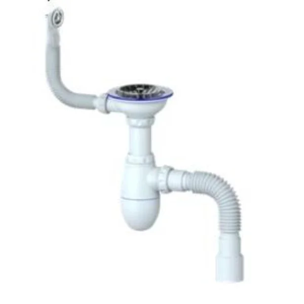 Сифон для мойки с круглым переливом Unicorn B426P Гибкий отвод