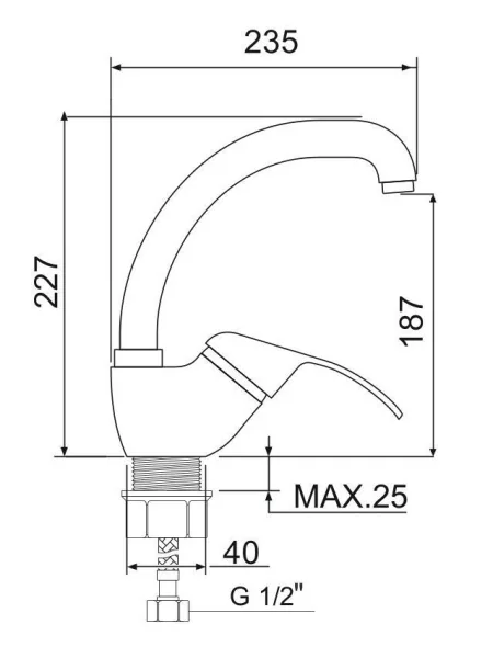 Смеситель для кухни РМС SL128-011F-1 Латунь