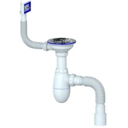 Сифон для мойки с прямоугольным переливом Unicorn B425 Гибкий отвод