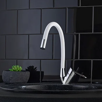 Смеситель для кухни РМС SL137W-016F с гибким изливом Хром