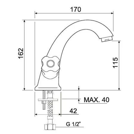 Смеситель для раковины РМС SL116-161 двуручковый Хром