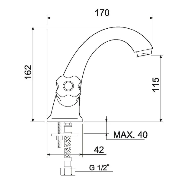 Смеситель для раковины РМС SL116-161 двуручковый Хром