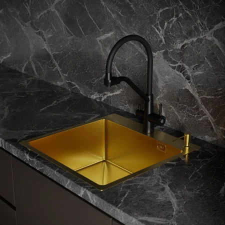 MR-5050G Набор 3 в 1 РМС (кухонная мойка+ корзина раздвижная+ дозатор врезной)