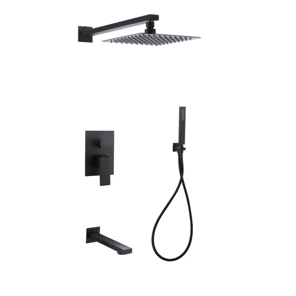 Душевой комплект встраиваемый РМС SUS129BL-2S Черный