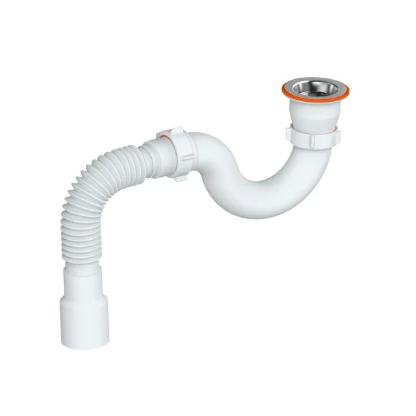 Слив-перелив для душевого поддона РМС СД-О плоский Белый