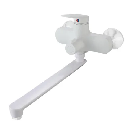 PL7-006E Смеситель для ванны с длинным изливом из высокопрочного пластика-Белый