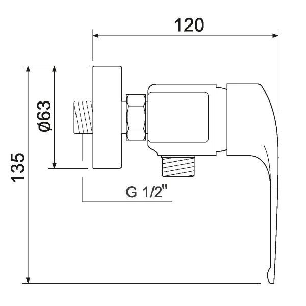 Смеситель для душа РМС SL50-003 Хром