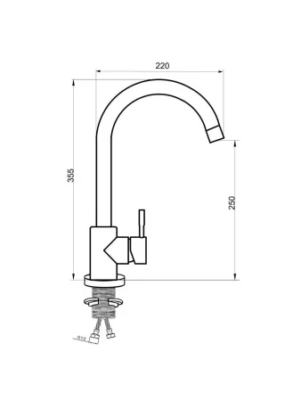 SUS124-017F Смеситель для кухни, ø35