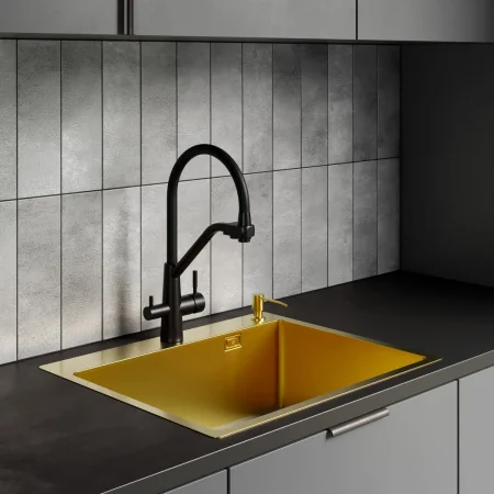 MR-6050G Набор 3 в 1 РМС (кухонная мойка+ корзина раздвижная+ дозатор врезной)