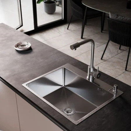 MR-6050 Набор 3 в 1 РМС (кухонная мойка+ корзина раздвижная+ дозатор врезной)