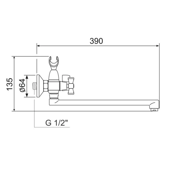 Смеситель для ванны с душем РМС SL118-140P Хром