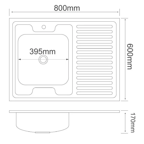 Мойка для кухни РМС MG6-8060L Накладная глянцевая