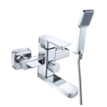 Смеситель для ванны с душем РМС SL144-009E с коротким изливом Хром