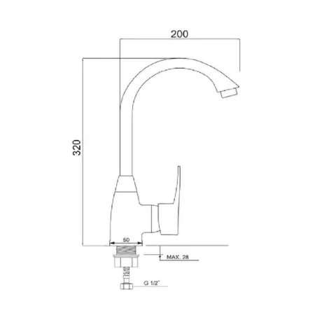 Смеситель для кухни РМС PL5-017F-1 Высокопрочный пластик Белый