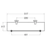 Полка для ванной комнаты стеклянная РМС A8020 прямоугольная с ограничителем