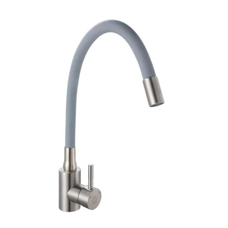 Смеситель для кухни РМС SUS124GY-016F с гибким изливом Нержавеющая сталь Серый