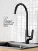 PL7BL-017F Смеситель для кухни с высоким изливом из высокопрочного пластика-Черный