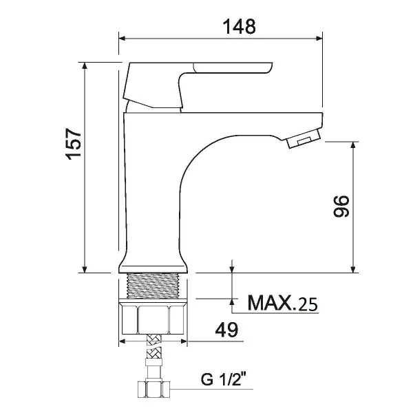 Смеситель для раковины РМС SL123-001F однорычажный Хром