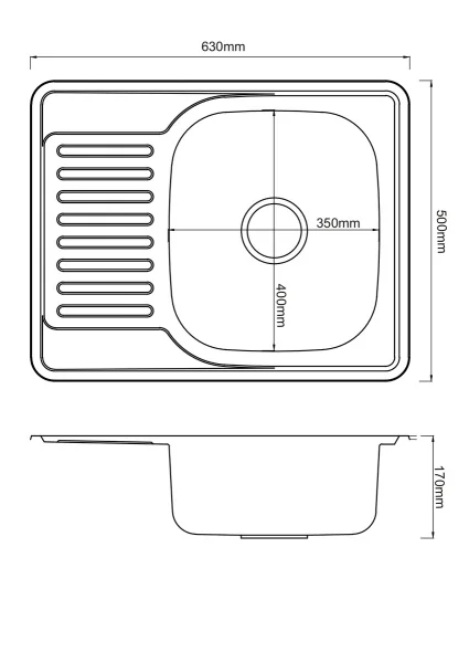 Мойка для кухни РМС MG6-6350R Врезная глянцевая