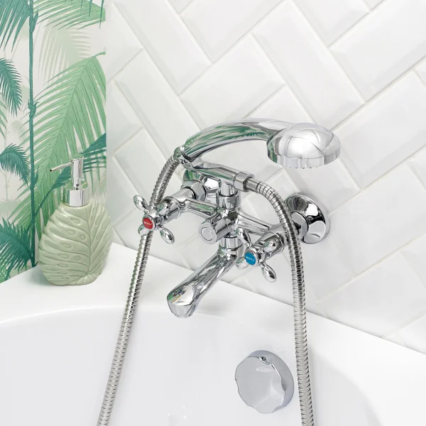 Смеситель  для ванны с душем BOOU BA5318-2-B702 с коротким изливом Латунь