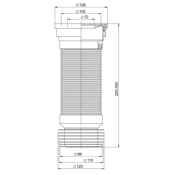 Отвод для унитаза РМС ОУА-0,35 армированный Белый