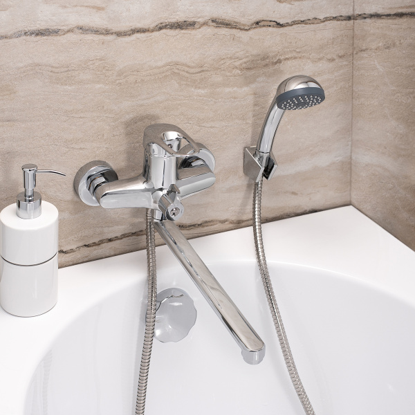 Смеситель для ванны с душем РМС SL55-006E однорычажный Хром