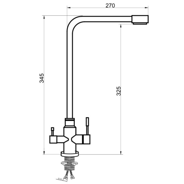 Смеситель для кухни РМС SUS125BL-017F-015 с фильтром для питьевой воды Нержавеющая сталь Черный