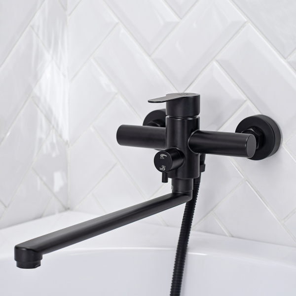 Смеситель  для ванны с душем РМС SUS124BL-006EP Нержавеющая сталь Черный