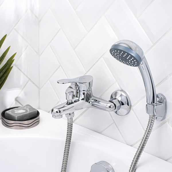 Смеситель для ванны с душем РМС SL86-009 однорычажный Хром