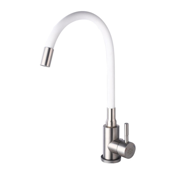 Смеситель для кухни РМС SUS124W-016F с гибким изливом Белый