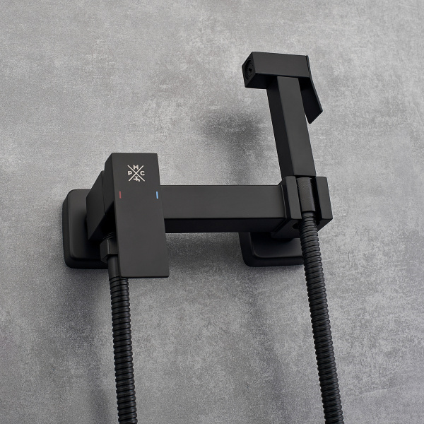 Гигиенический душ со смесителем РМС SUS129BL-6-2 Черный