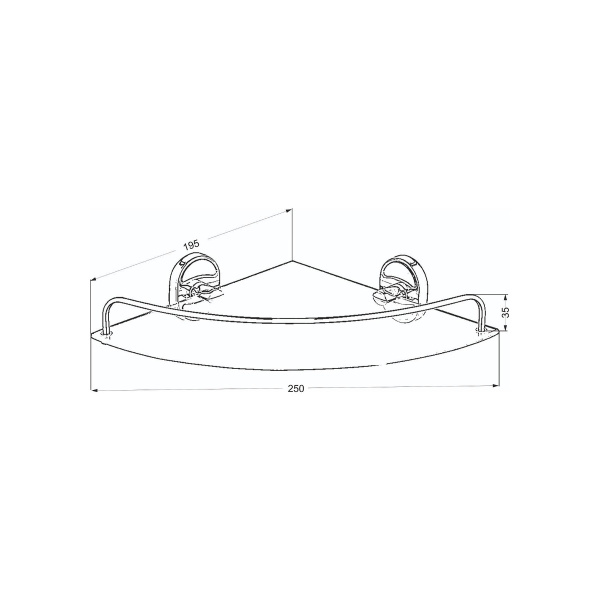 Полка для ванной комнаты стеклянная РМС A9011 угловая